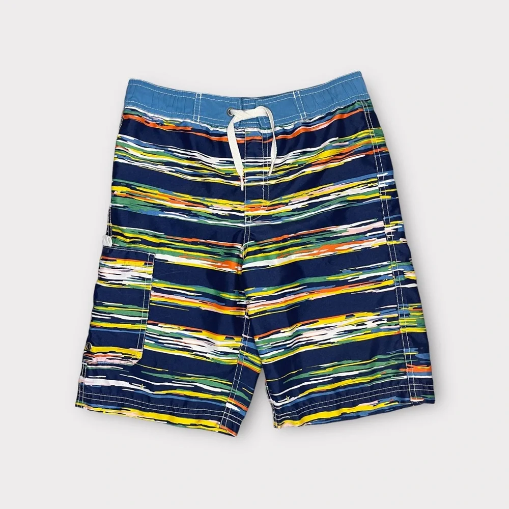 Hanna Andersson Space Dye Striped Swim Trunks